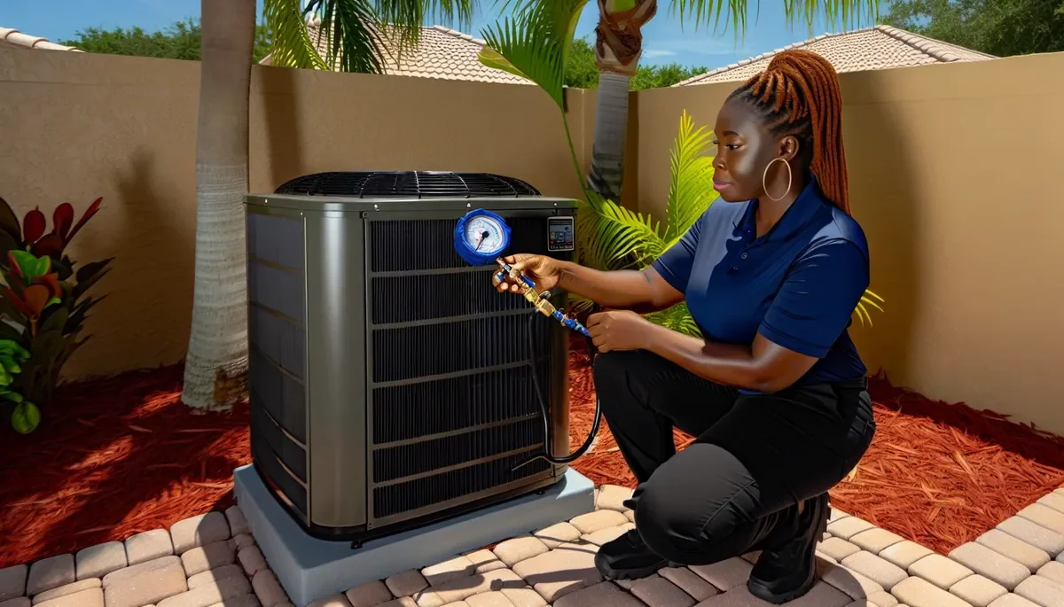Old AC system being removed from an Orlando home