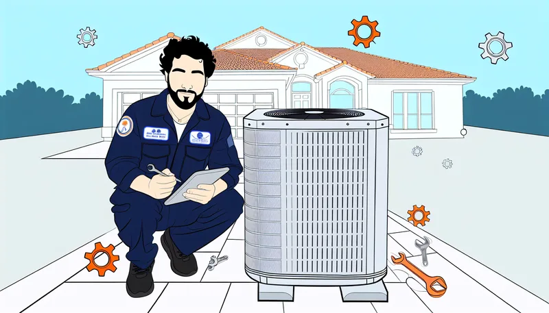 Smart Home Air & Heat technician performing AC maintenance and tune-up